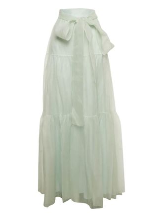Paule Ka organza ribbon skirt - Verde
