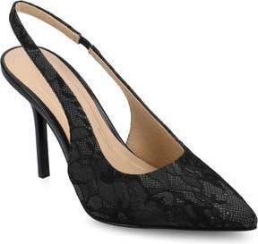 Journee Collection Elenny Slingback Stiletto Pump in Black Lace at Nordstrom Rack, Size 9.5