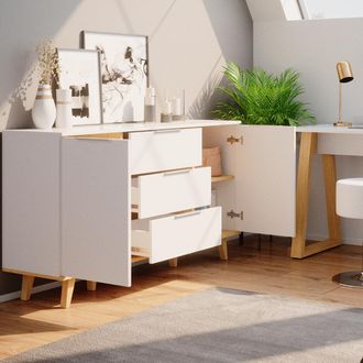 Vicco Aparador Nautica, Blanco, 138 X 82 Cm Vicco