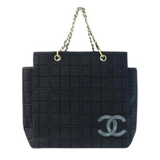 Chanel Pre-owned Tote Bags, female, Black, Size: ONE SIZE Pre-owned Choco Bar Cotton Jersey 2way Handbag