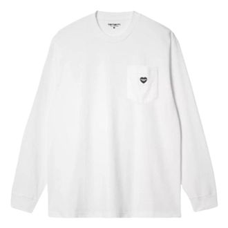 Carhartt Work in Progress Pocket Heart Long Sleeve T-Shirt White I035300-00A-XX