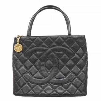 Chanel Black Grained Calfskin Tote Bag (Pre-Owned)