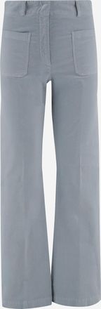 Ql2 Quelledue Womens Trousers Nina Light Blue Cotton