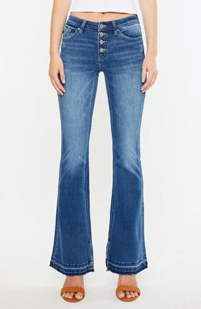 Kancan Lurice Mid Rise Flare Jeans in Medium Wash at Nordstrom, Size 28