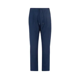 Herno Cropped Trousers, female, Blue, Size: XL Tapered Trousers