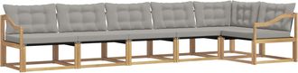vidaXL Conjunto De Sof&aacute;s De Exterior 6 Uds. Blanco Y Gris Claro Vidaxl