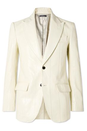 Tom Ford Slim-Fit Snake-Effect Leather Blazer