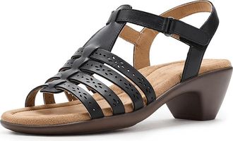 Easy Spirit Cortney Womens Dress Sandals Black Leather : 9.5 M (B), Synthetic