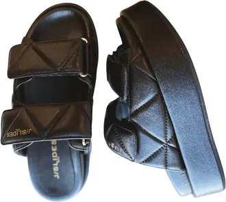 J/Slides Womens Yvonne Platform Sandals In Black