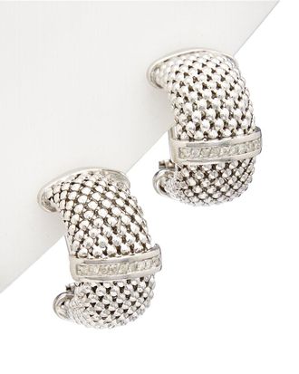 Meshmerise 18K Over Silver 0.2 Ct. Tw. Diamond Clip Earrings