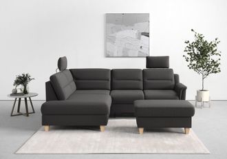 Sit&more Ecksofa »Farö L-Form« inklusive Federkern, wahlweise mit Bettfunktion und Bettkasten