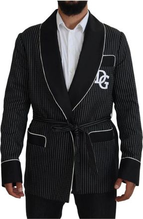 Dolce & Gabbana Enkellaarsjes met gespsluiting - Heren - Blazers - Zwart - S - Leer - Jassen