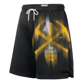 Nike Denver Nuggets Standard Issue Fleece Shorts Black White IQ1476-010