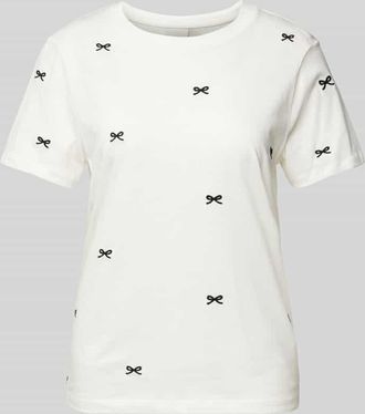 Ichi T-Shirt mit Motiv-Stitching Modell CAMINO in Weiss, Größe XS