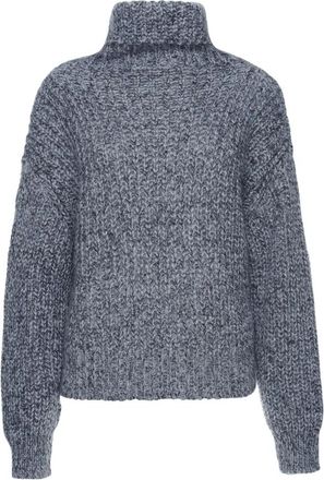 Manila Grace Turtlenecks, female, Gray, Size: M Stylish High Neck Sweater