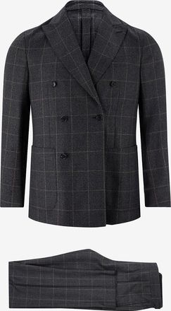 Caruso Karierter Wollanzug mit Doppelreiher