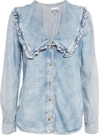 Ganni Denim blouse - Blauw