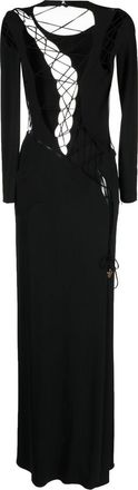 Dundas lace-up mini dress - women - Elastane/Viscose/Viscose - 38 - Black