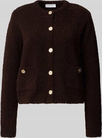 Rich & Royal Strickjacke mit Knopfleiste in Dunkelbraun, Größe XL