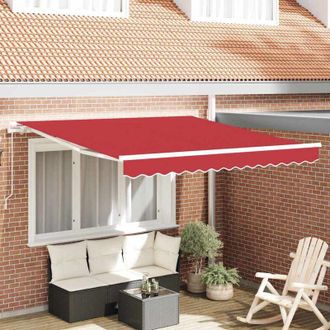 vidaXL Toldo Retr&aacute;ctil Manual Rojo 350 X 250 Cm Tela Vidaxl