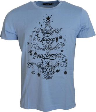 Dolce & Gabbana T-Shirts - Heren - T-shirts - Blauw - L - Katoen - Tops