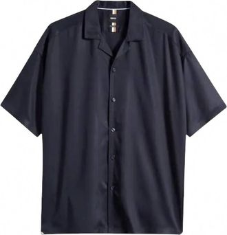 HUGO BOSS MenS Relaxed Fit Drew Shirt In Dark Blue