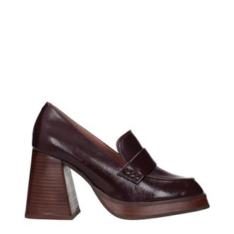 Max Mara Decollet&eacute; Max&Co Damess Leer Rood/Bordeaux