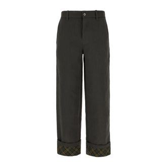 Burberry Straight Trousers, male, Black, Size: S Wide Trousers