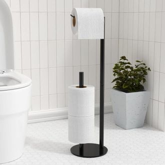OEM Portarrollos De Papel Higi&eacute;nico Negro Mate, Soporte Independiente Para Guardar Papel Higi&eacute;nico, Dispensador De Papel Higi&eacute;nico De Acero Inoxidable Par