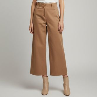 Max Mara Smax Mara Tan Gabardine Wide Leg Trousers