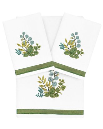 Linum Home Textiles 100% Turkish Cotton Botanica 3Pc Embellished Towel Set