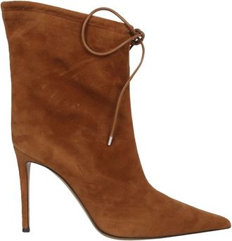 Alexandre Vauthier Bruine Su&egrave;de Enkellaarzen voor Vrouwen - Dames - Laarzen met Hak - Bruin - 38 1/2 EU - Su&egrave;de - Schoenen