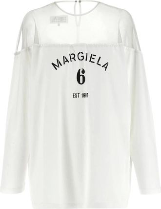 Maison Margiela Long Sleeve Tops, female, White, Size: XS T-shirt