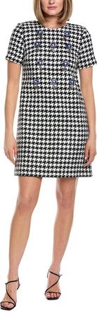 Carolina Herrera Houndstooth Linen-Blend Shift Dress