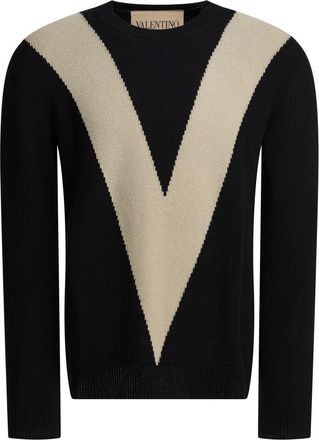 Valentino Garavani Wool Sweater With Inlaid V