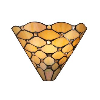 Loops Tiffany Glass Geometric Wall Light - Matt Black Steel - 40W E14 Golf Bulb Needed