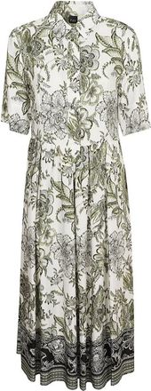 Fay Abito in twill fantasia - Dames - Shirt Kleedjes - Groen - XS - Leer - Kleedjes