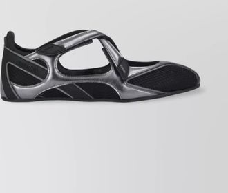 The Attico mesh ballet flats metallic finish