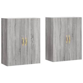 vidaXL Armarios De Pared 2 Unidades Gris Sonoma 69,5x34x90 Cm Vidaxl