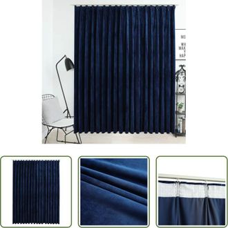 vidaXL Tenda in velluto - Tenda Oscurante con Ganci Velluto Blu Scuro 290x245 cm