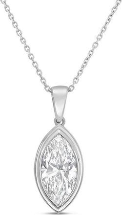 Diana M. Jewels 14kt white gold 1.00 ct lab grown marquise bezel with bail pendant