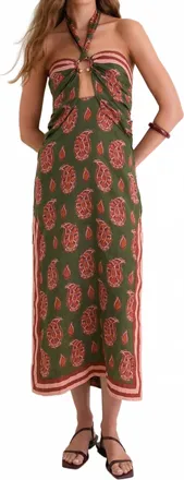 Johanna Ortiz Desert Heart Ankle Dress In Green/rose