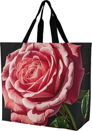 Generic Rose Flower Of Many Fans Handbag Foldable Tote Bag Handle Tote Bags For Work Daily Use Yoga