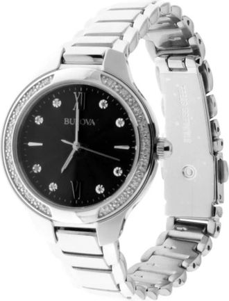 Bulova 96R207 Black Diamonds Dial Horloge - Dames - Horloges - Grijs - ONE Size - Accessoires