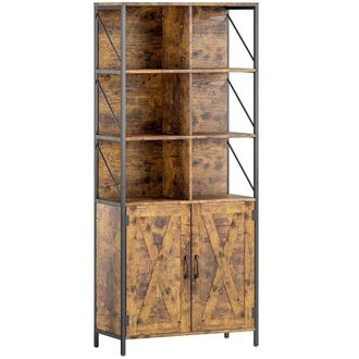 HOMCOM Librer&iacute;a 75x34x172 cm marr&oacute;n r&uacute;stico