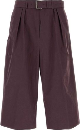 Dries Van Noten Shorts in Popeline di Cotone con Cintura Preaches - - Shorts - Uomo - Viola - L