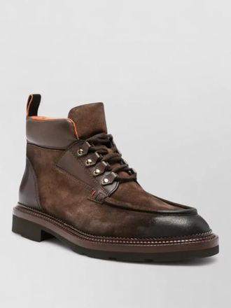 Santoni leather military boots