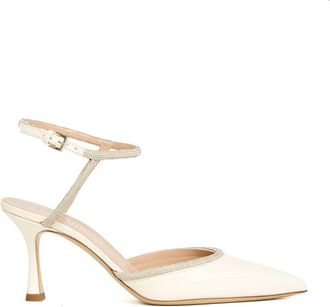 Ninalilou Slingback Pump - Dames - Pumps - Wit - 37 EU - Leer - Schoenen