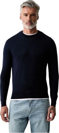 Hackett Truien & Vesten, Heren, Blauw, XL, Wol, Merino Wol Trui met Ronde Hals