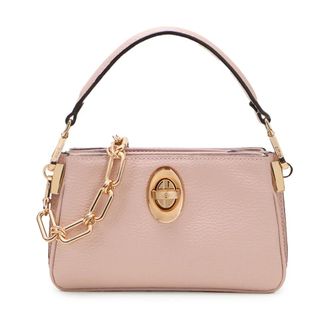 Oltre Echte Leren Tas met Decoratieve Ketting - Dames - Handtassen - Roze - ONE Size - Leer - Tassen